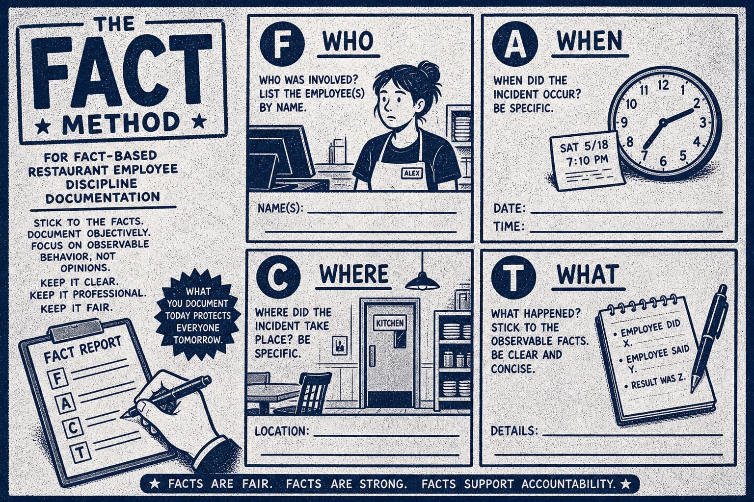 The FACT method for fact-based employee discipline documentation